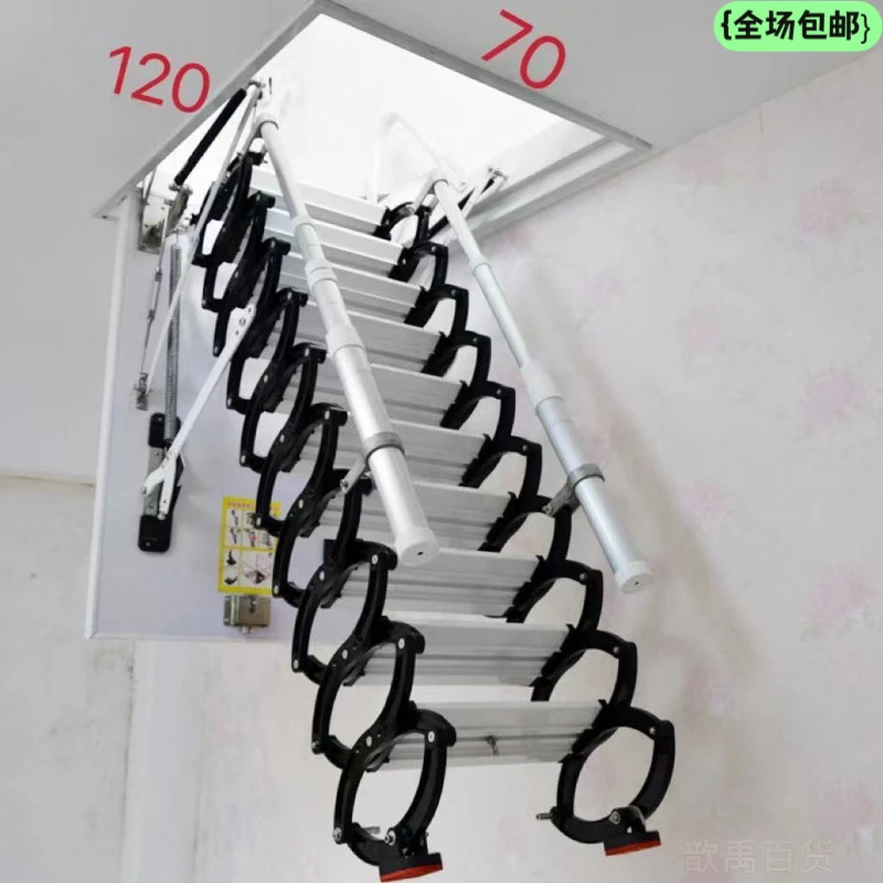 全国包邮阁楼伸缩楼梯新款加厚手动家用隐形室内复式别墅全自动可