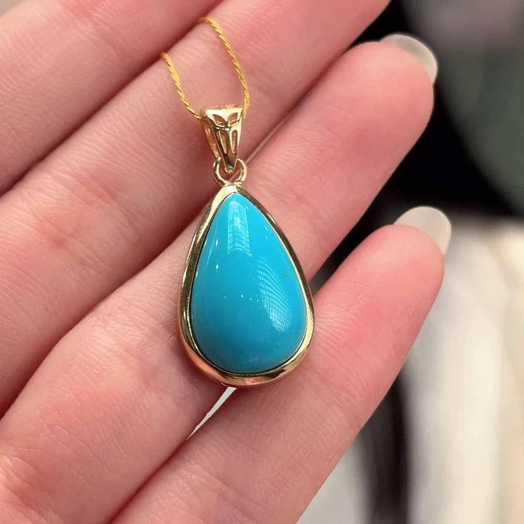 绿松石银S925镶嵌颈饰