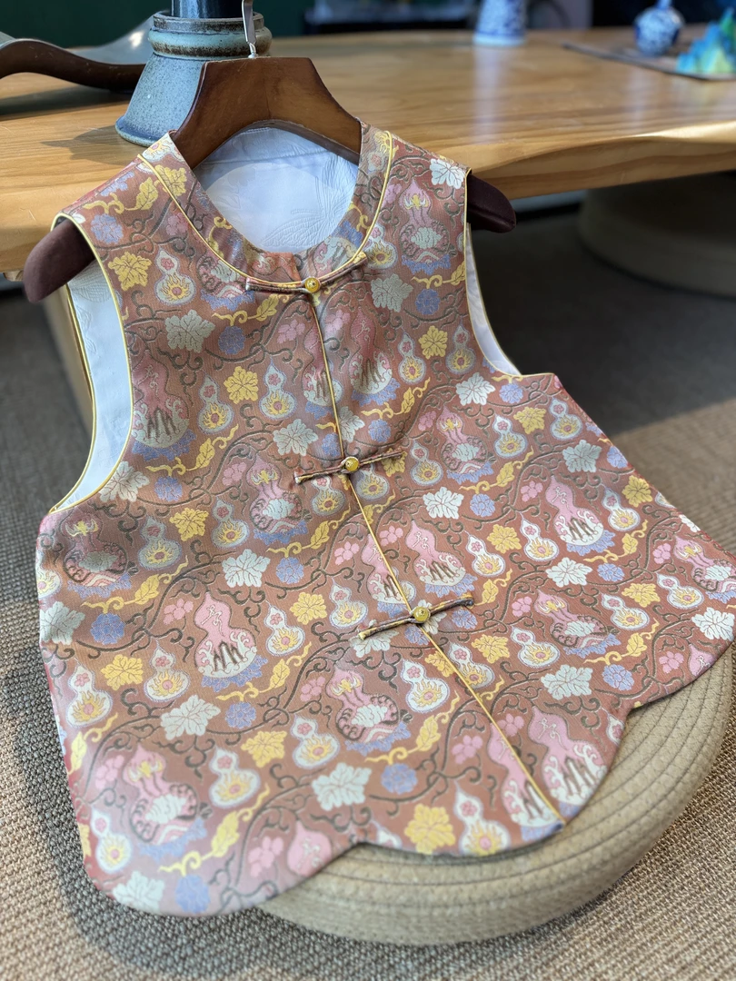 佳琪臻选【缠枝葫芦】幻彩蜀锦 精致圆领上衣
