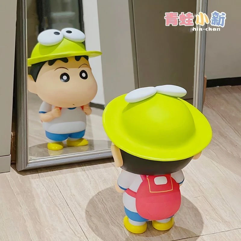 新款蜡笔小新手办青蛙小新摆件野原新之助卡通周边公仔玩偶q版