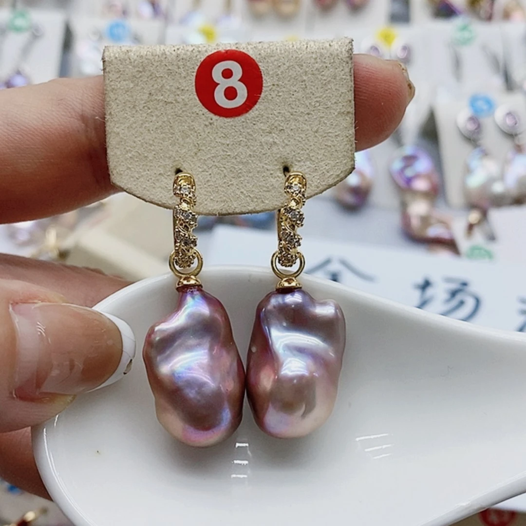 【闪购商品】银S925镶嵌淡水珍珠耳饰