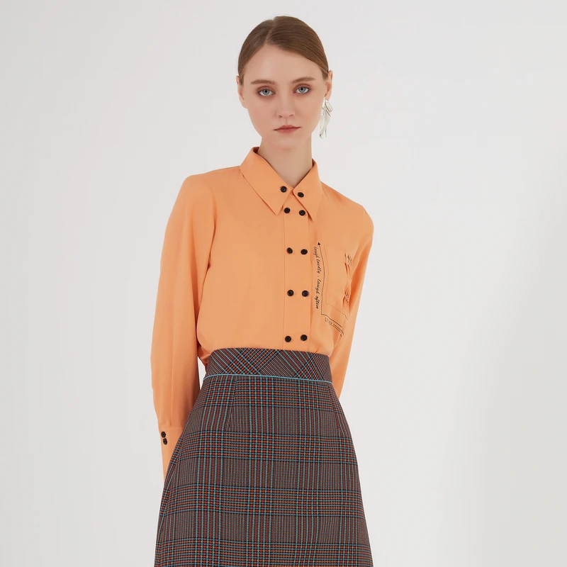 【小花】莱芙艾迪儿纯色衬衫1W1C34128