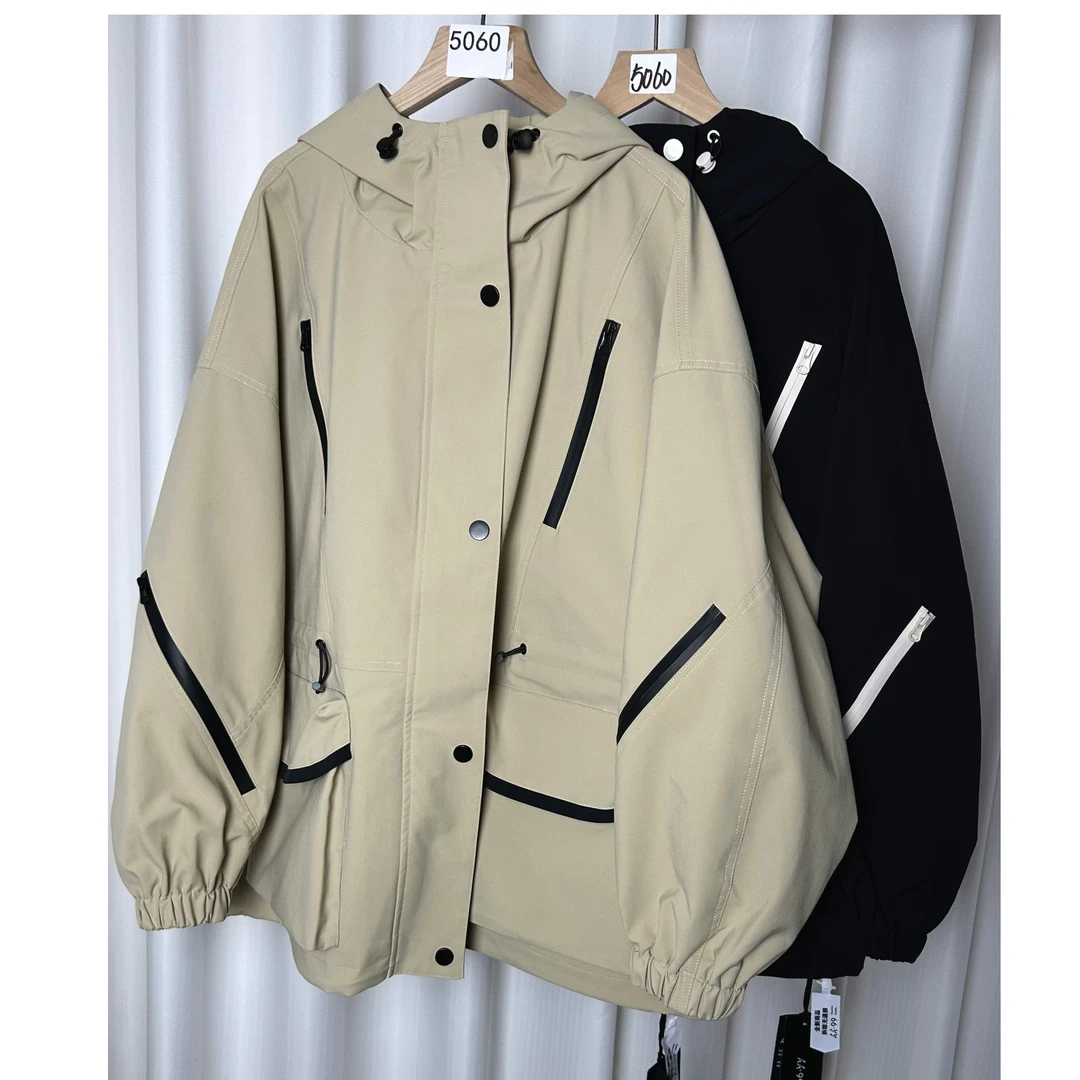 【5060】新款女装风衣女宽松显瘦连帽冲锋衣工装风休闲百搭外套