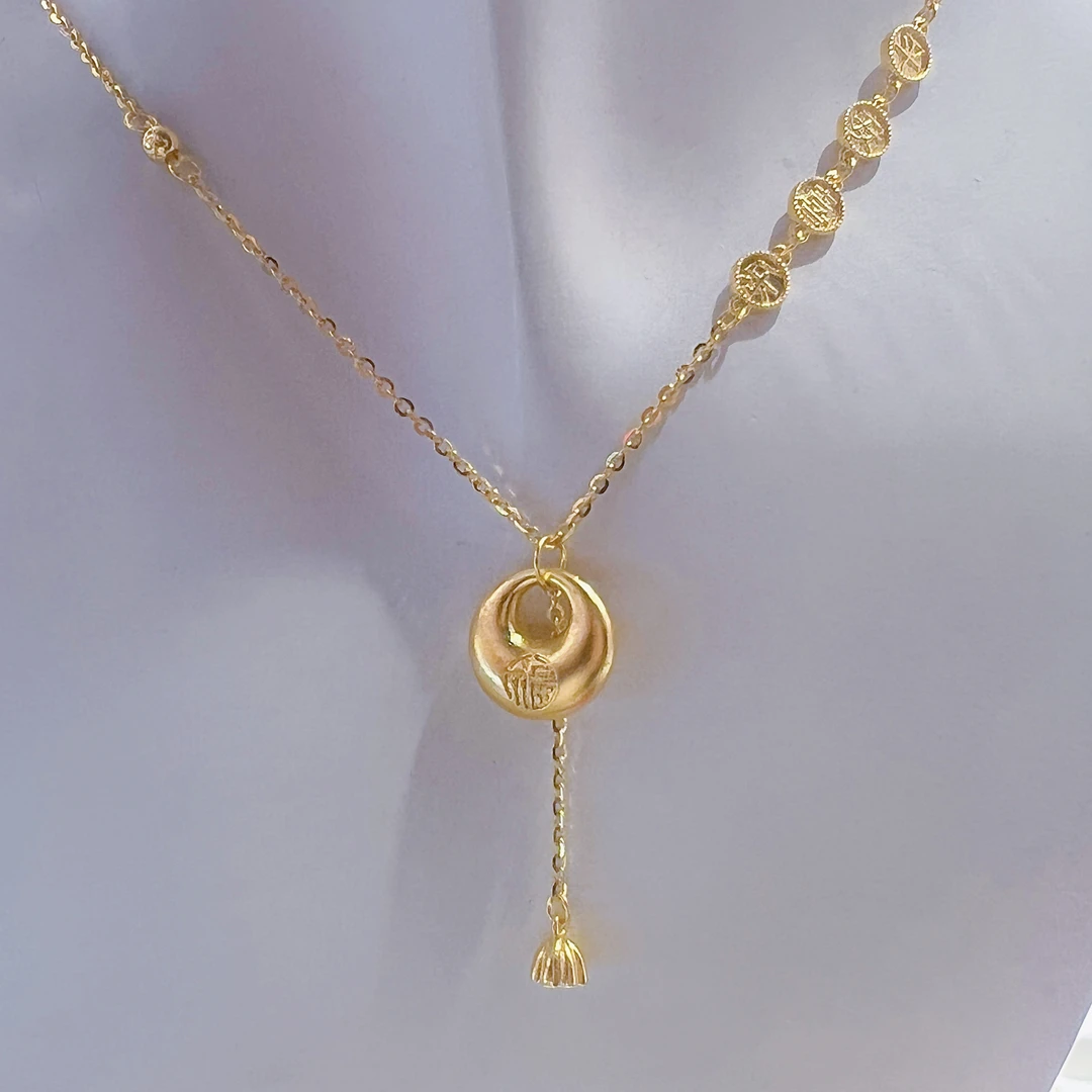 水贝柜台现货黄金平安喜乐胖福足金999财富金条悦己好物T