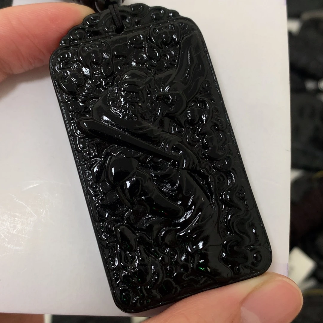 天然缅甸a货钢琴黑挂件