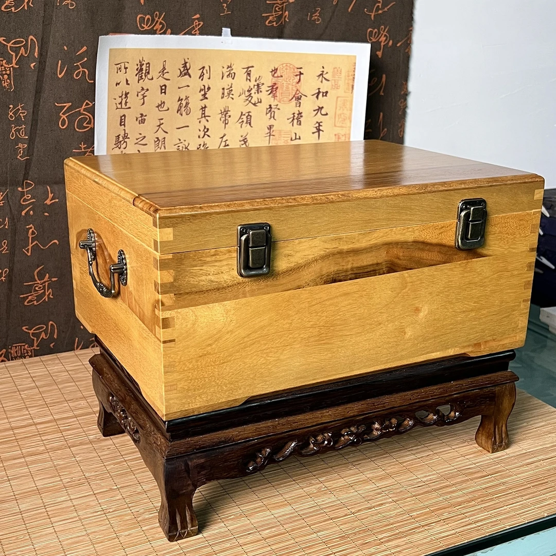 樟木箱大号榫卯工艺装毛笔墨块