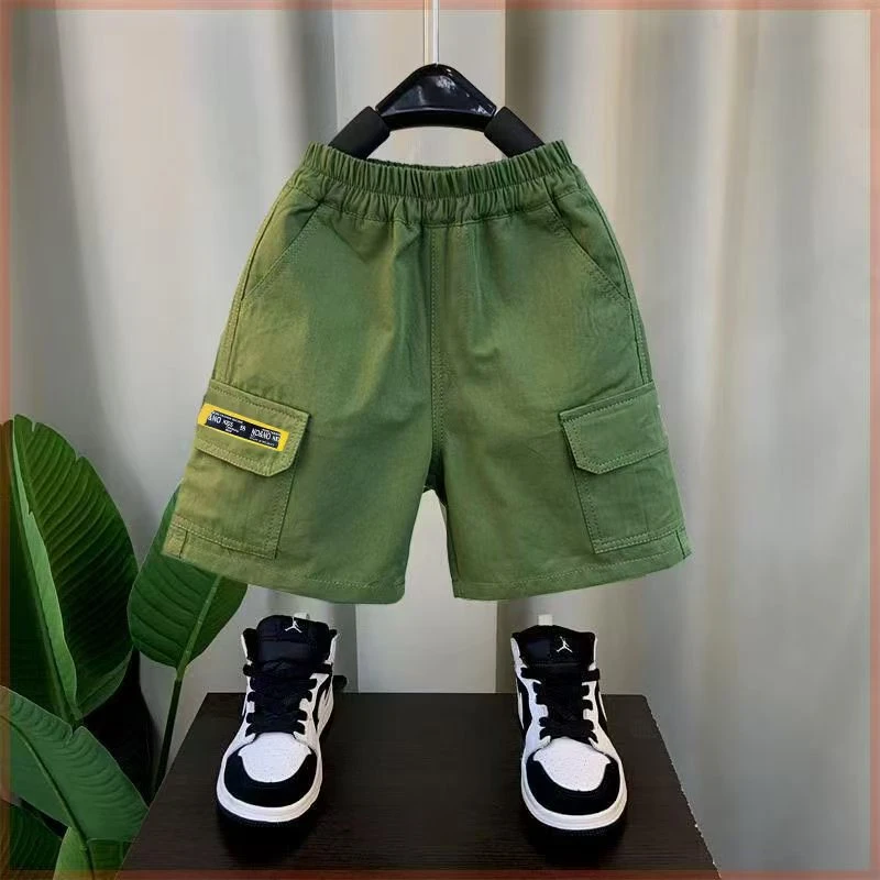 503030 童装男童休闲五分棉布中裤 2025夏季儿童潮酷洋气休闲半裤