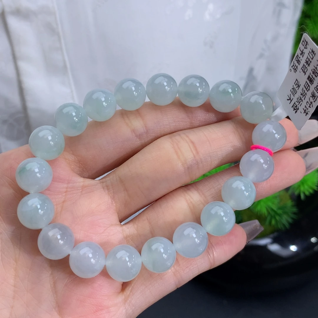 翡翠手链未镶嵌卡10冰胶飘花手串