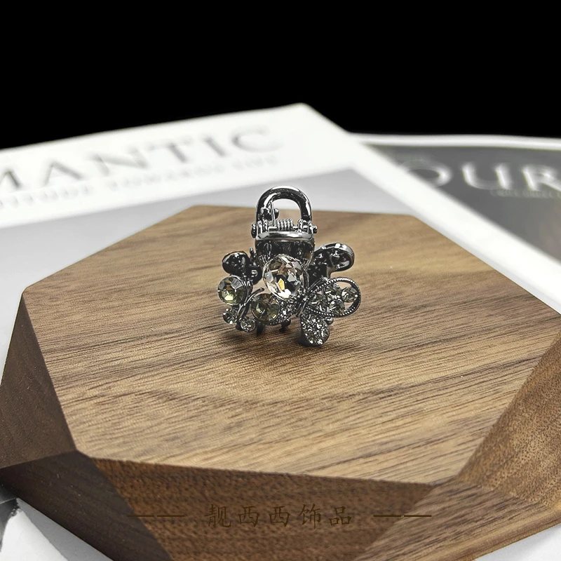 【LXX靓西西】425 小抓夹2.5厘米小蝴蝶结灰色小顶夹碎发夹