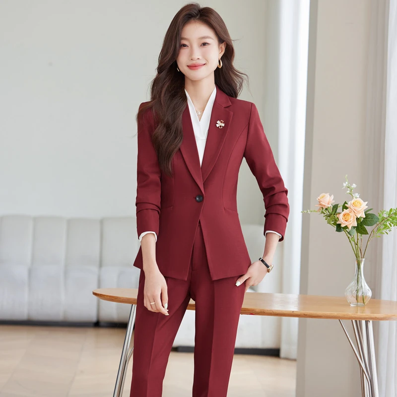 高端职业气质西服套装女士小西装外套珠宝店售楼部工作服面试正装