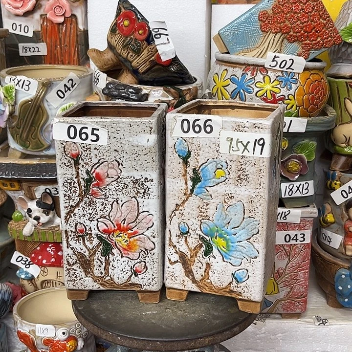 粗陶材质多肉花盆发货柚水均匀点的