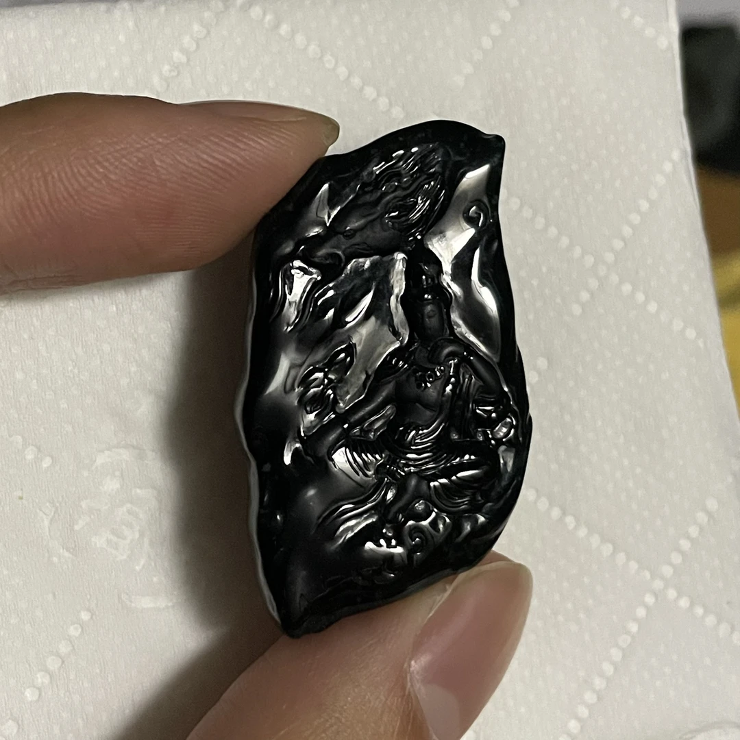 天然翡翠A货 随形观音牌