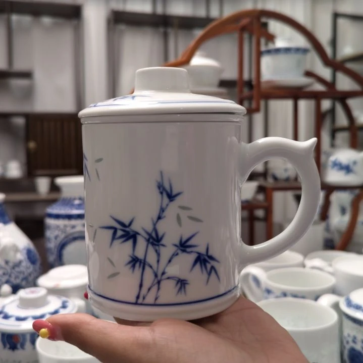 陶瓷节节高升茶漏杯三件套