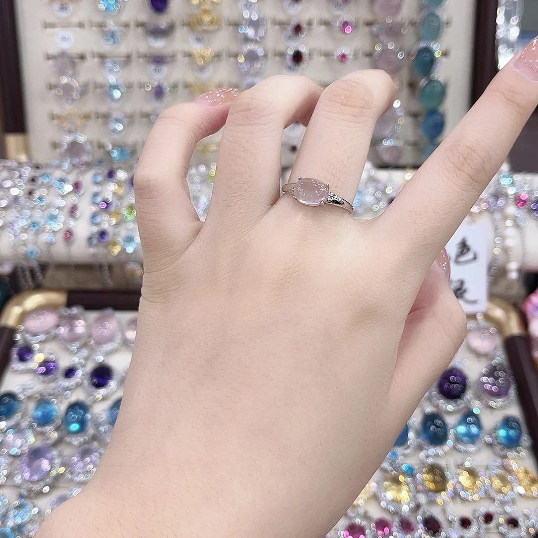 黄晶戒指银S925镶嵌