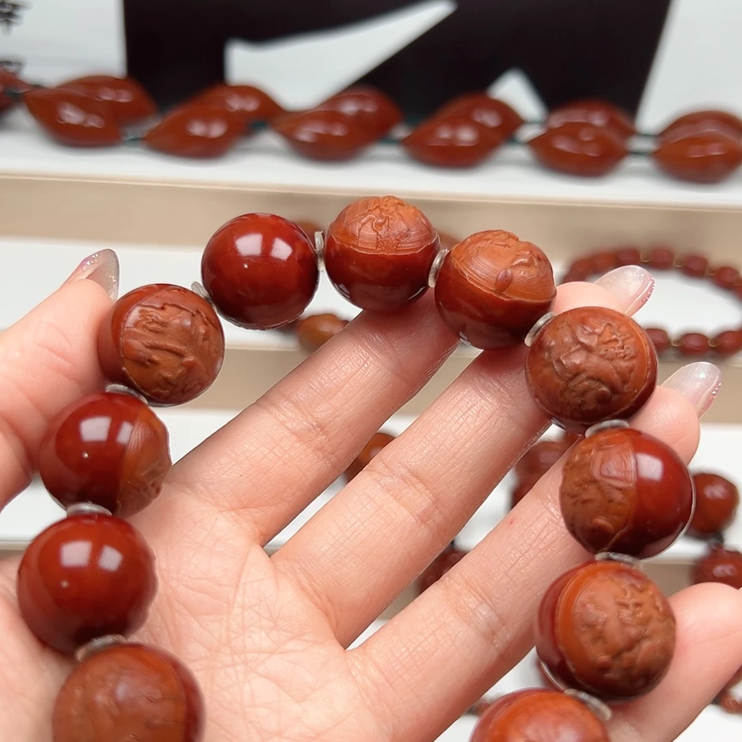 屯***仙橄榄核手串山水手串