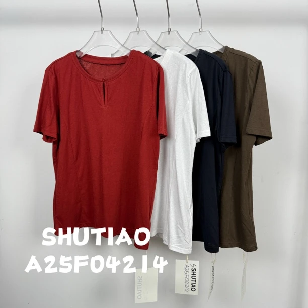 【SHUTIAO】2025夏季：新款小众设计款T恤A25F04214