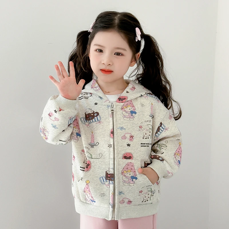 女童外套春秋款2025新款韩版女宝宝卫衣连帽洋气秋装儿童休闲上衣