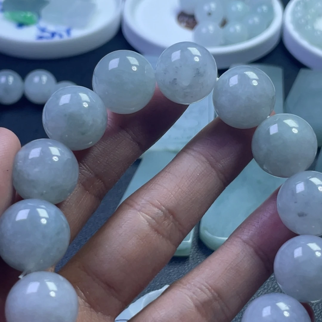 翡翠未镶嵌手链卡15冰乌鸡手串