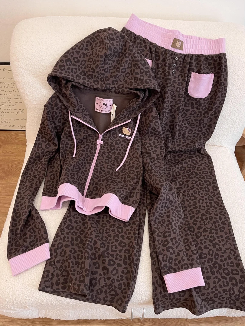 【DMXJ大梦想家】甜美拉链连帽卫衣家居服睡衣女春秋新款可外穿套装