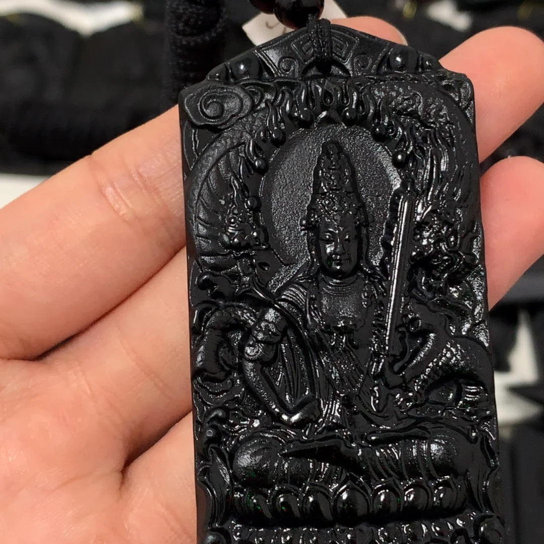 天然缅甸a货钢琴黑挂件