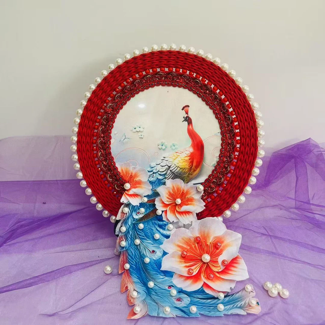 手工编织孔雀摆件炫彩工艺品装饰品壁挂成品挂件客厅民族风
