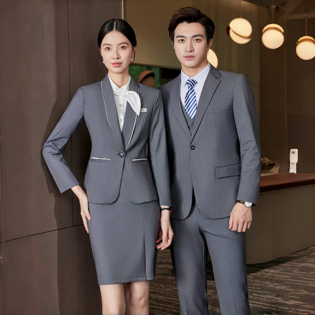春秋职业西装套装工装正装男女高端售楼部酒店会务前台接待工作服