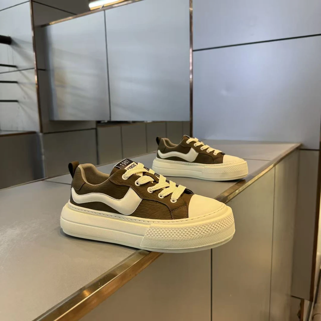 低帮极简风休闲板鞋厚底潮鞋秋季男士增高潮流鞋子男鞋运动百搭