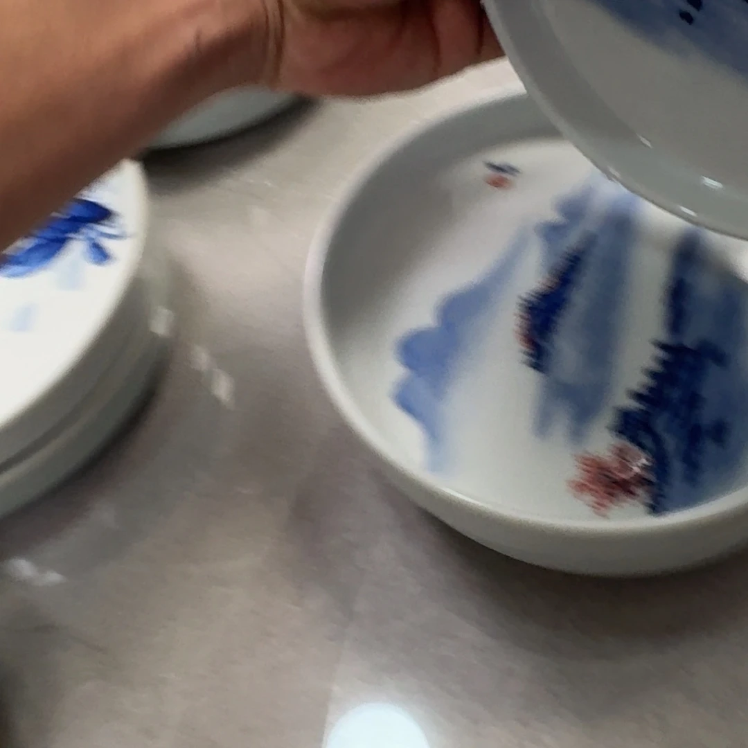 摆件釉里红山水大壶承