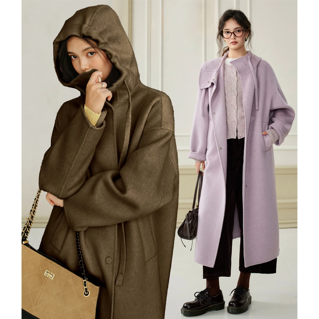 【牛津大衣】南瓜谷 秋冬優质驼绒羊毛女装毛呢外套FY4MN0129-A