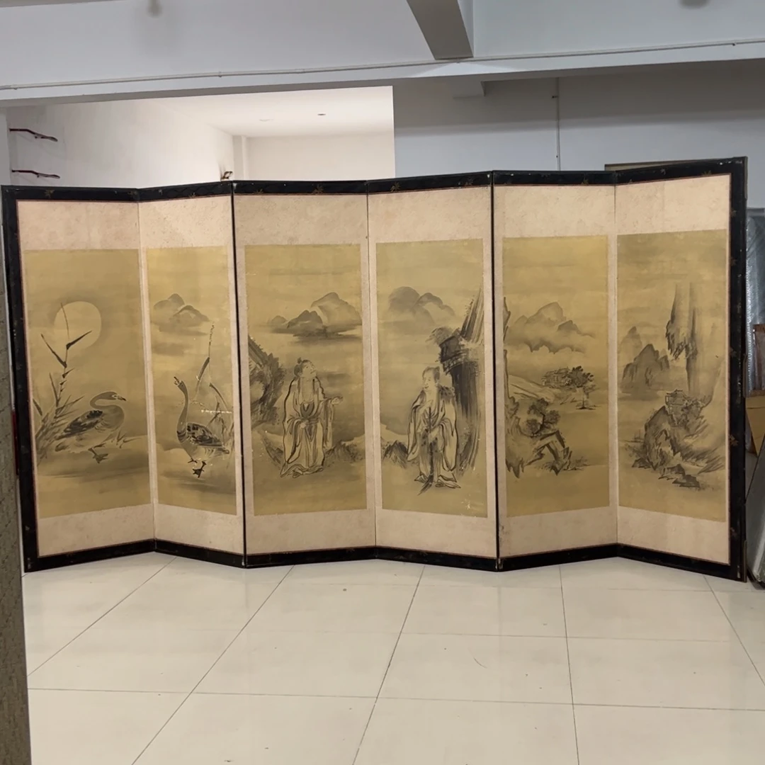 绘画屏风框画茶空间设计