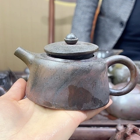 刀**雨戬谷龙窑坭兴陶柴烧茶壶