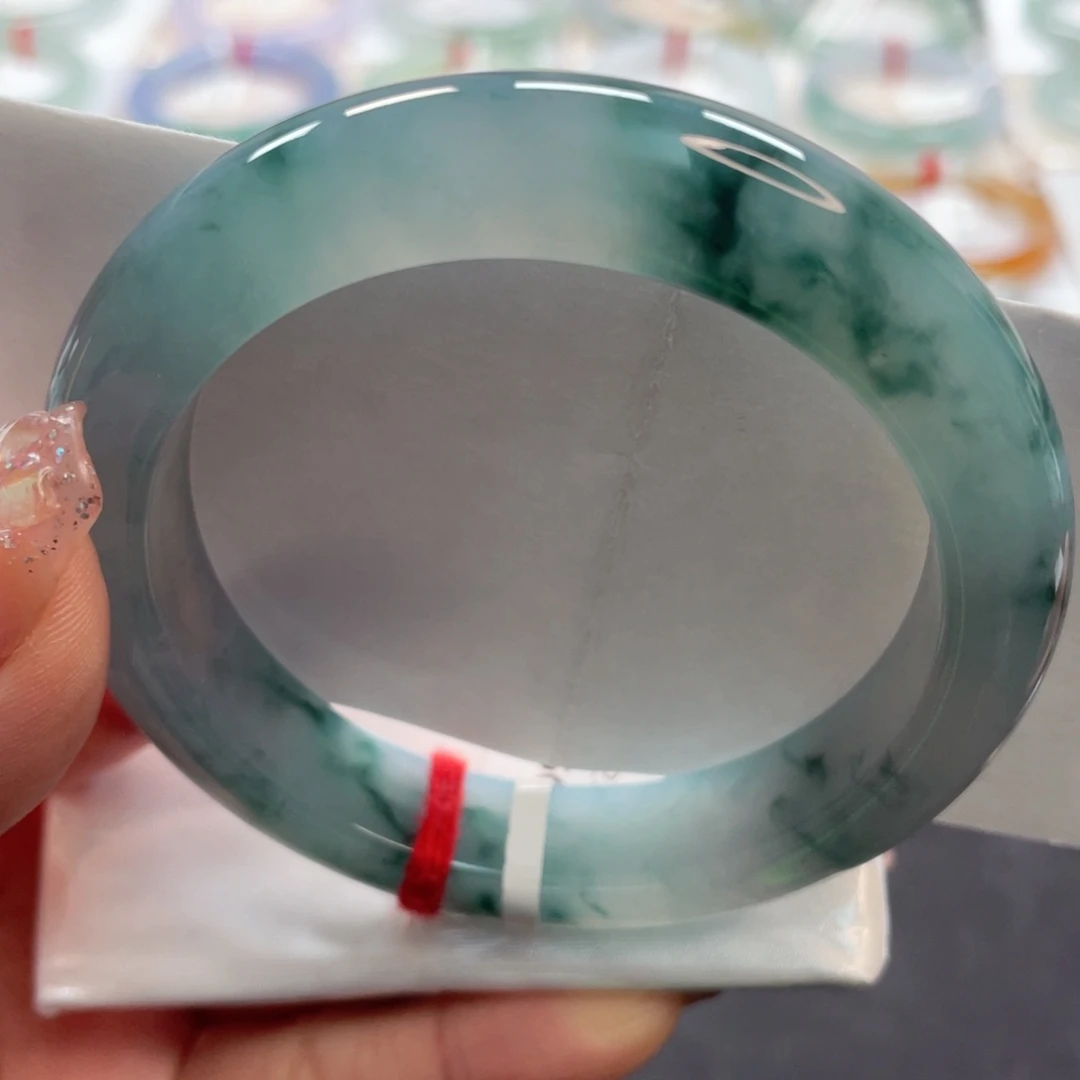 【闪购商品】翡翠手镯未镶嵌56冰润蓝花14号