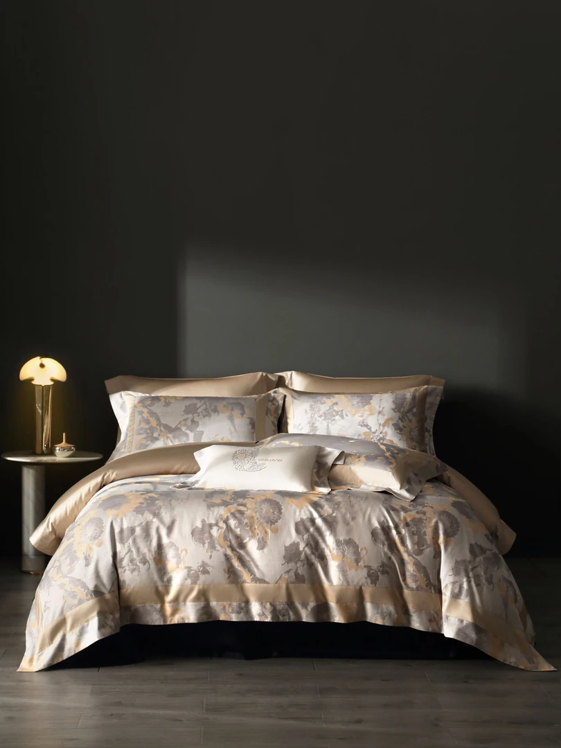 匹马棉色织提花四件套工艺款高奢床上用品-泊洛花园11