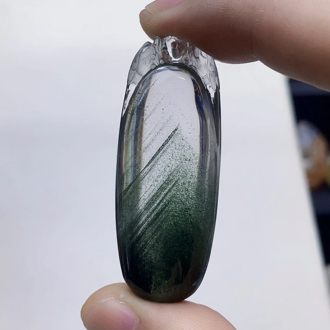 棋***棋未镶嵌颈饰水晶绿幽灵银山