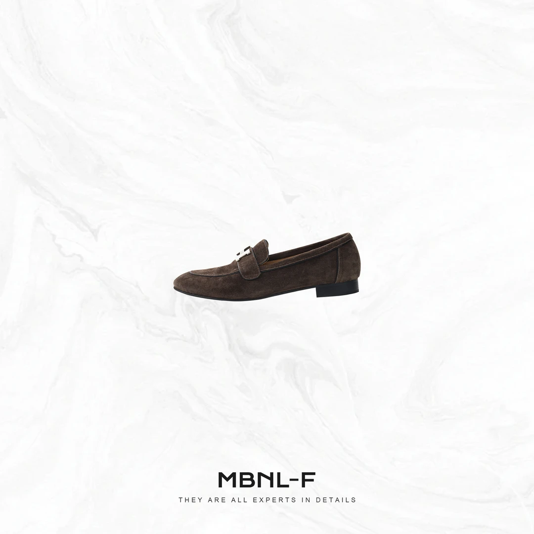 MBNL-F“H.乐福” 混山羊猄皮+水染杏色牛皮乐福鞋 秦磊XM-XXZ9075