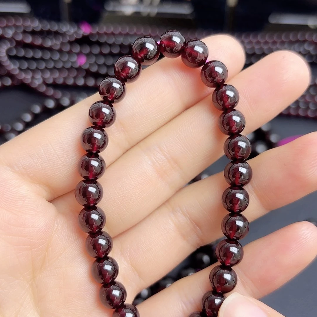 手链未镶嵌石榴石卡7酒红单圈9A