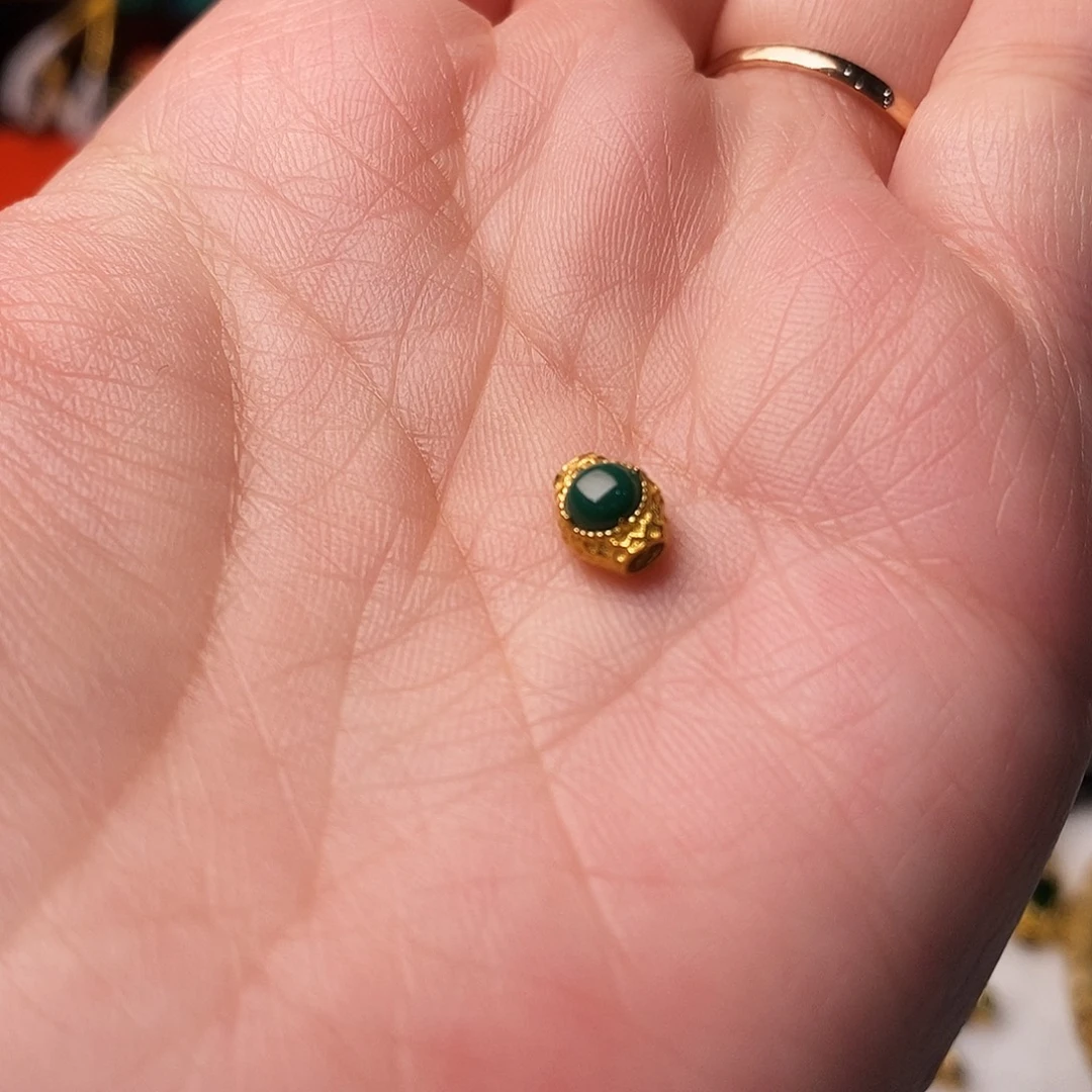 黑***6绿松石18K金镶嵌配饰