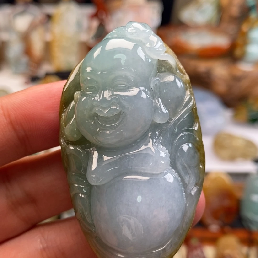 翡翠未镶嵌颈饰缅甸天然翡翠弥勒