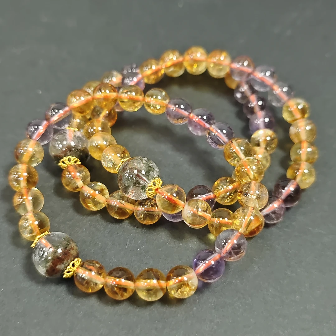 【书记甄选】原创黄塔晶单圈手链 多样式发一件 约7mm 8106CT