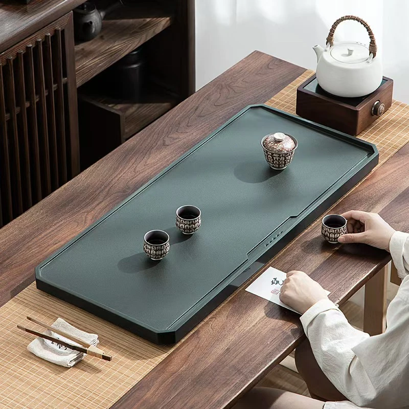 精品茶盘天罗绿天然原石抛光简约家用办公客厅茶桌茶台