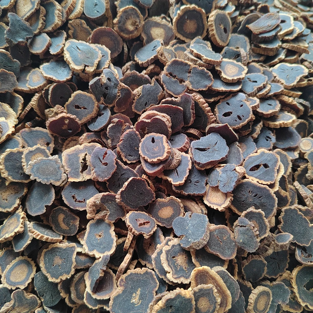 长白山无糖1.4金边黑参片(微瑕疵大片)，正宗黑参切片