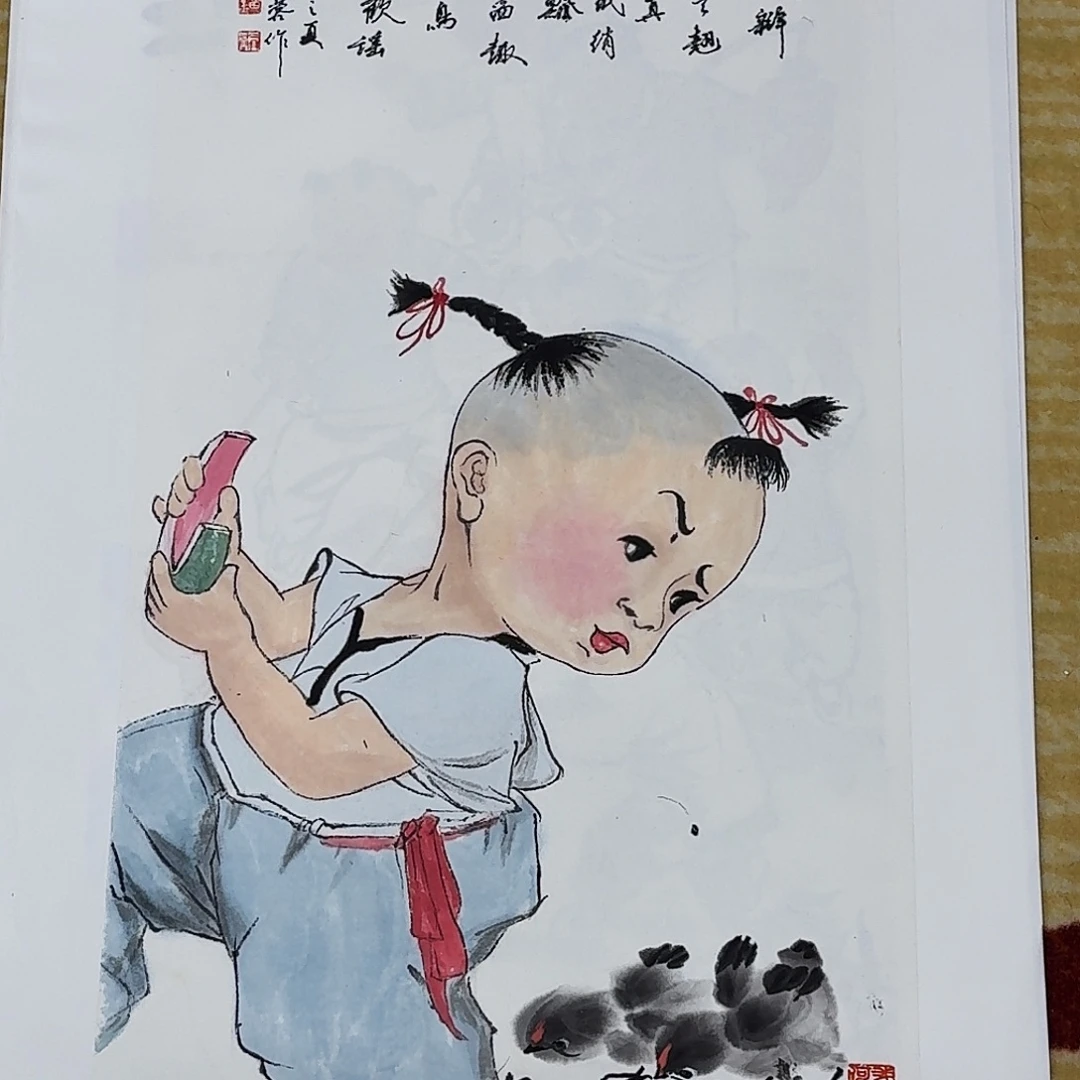 国画四尺四开人物一张