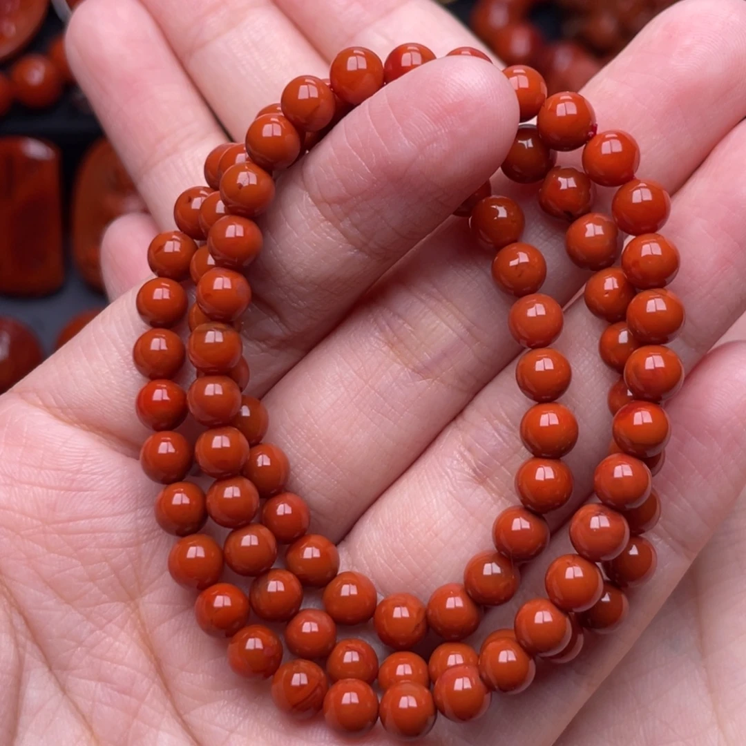 南红玛瑙未镶嵌珠宝奇石妈妈链6mm