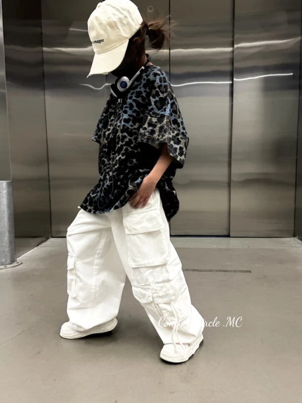 【蒙蒙潮童】2025春款嫂子同款牛仔大口袋男童女童嘻哈宽松牛仔裤