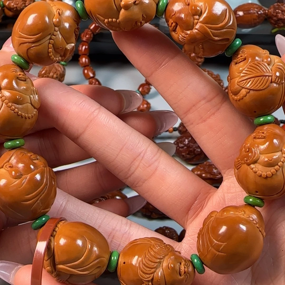 手串橄榄核油核光背弥勒手串