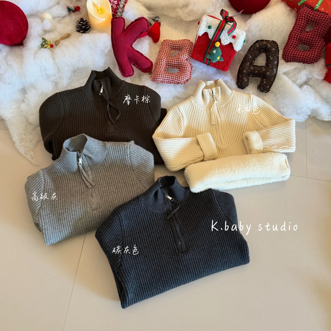 【完结】K.baby【冬•茸茸】加厚加绒毛衣针织衫 冬季新款儿童韩版9443