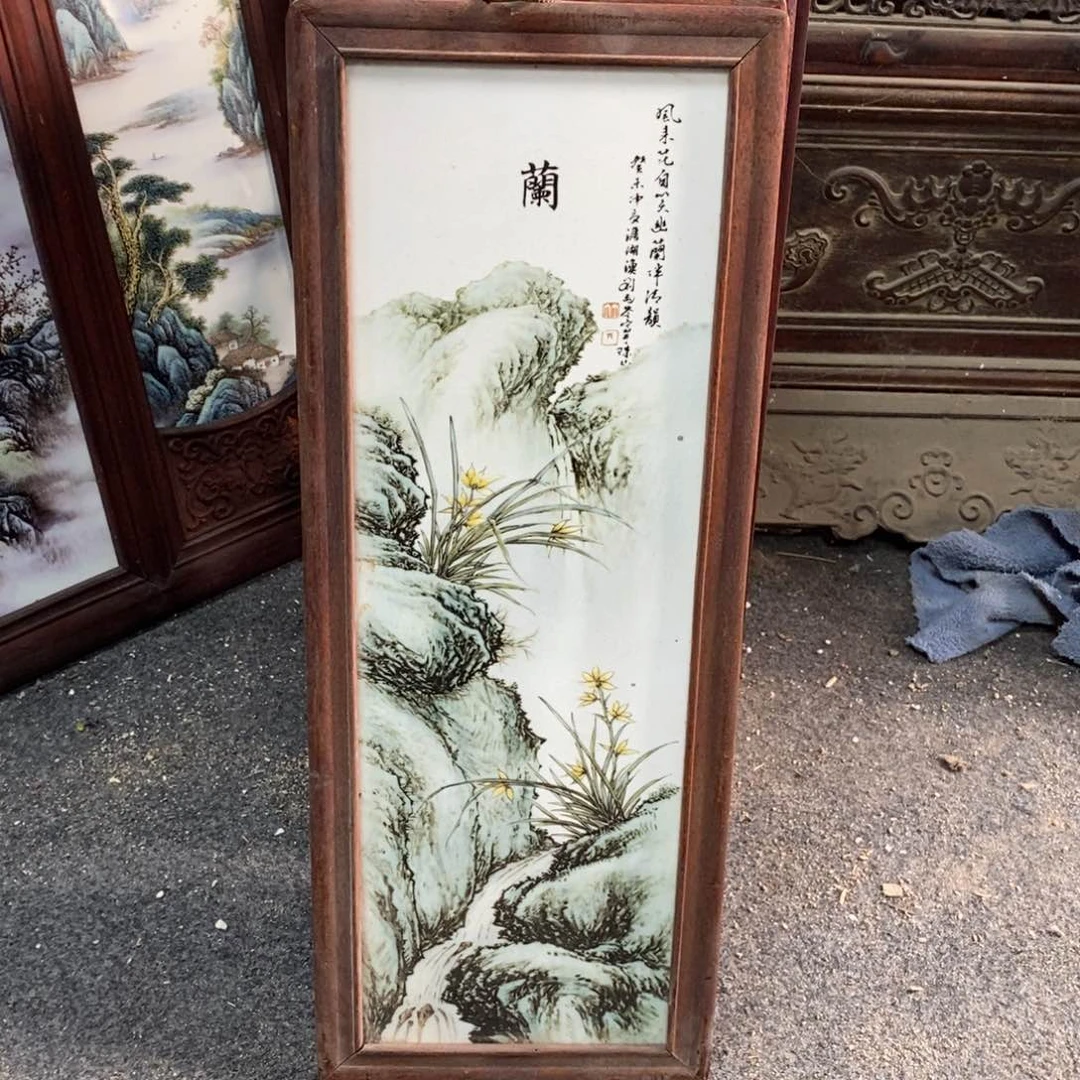瓷片55*21 景德镇瓷板画柴窑烧制