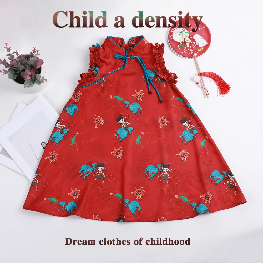 童一密度【小哪童】旗袍裙女童春夏款古风连衣裙A502
