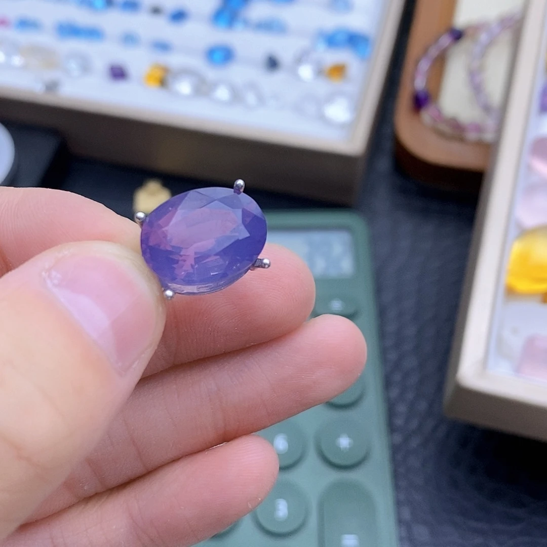紫晶珠宝半成品未镶嵌有*珺紫玉晶裸石定制磨合
