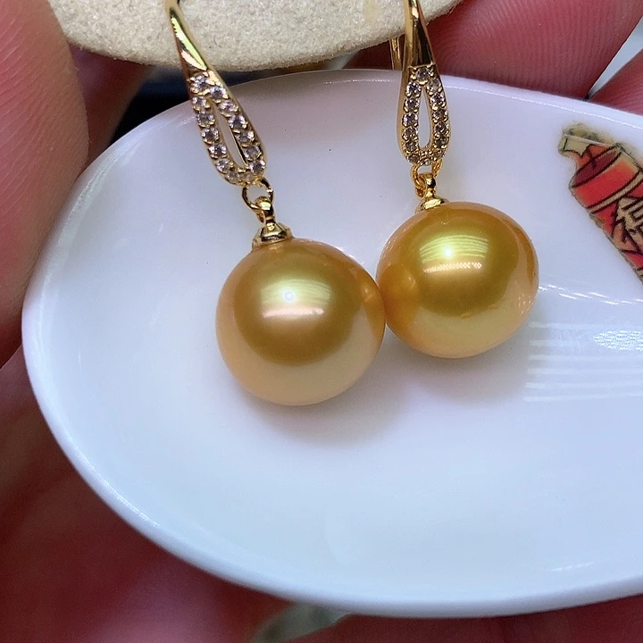 银S925镶嵌耳饰淡水珍珠